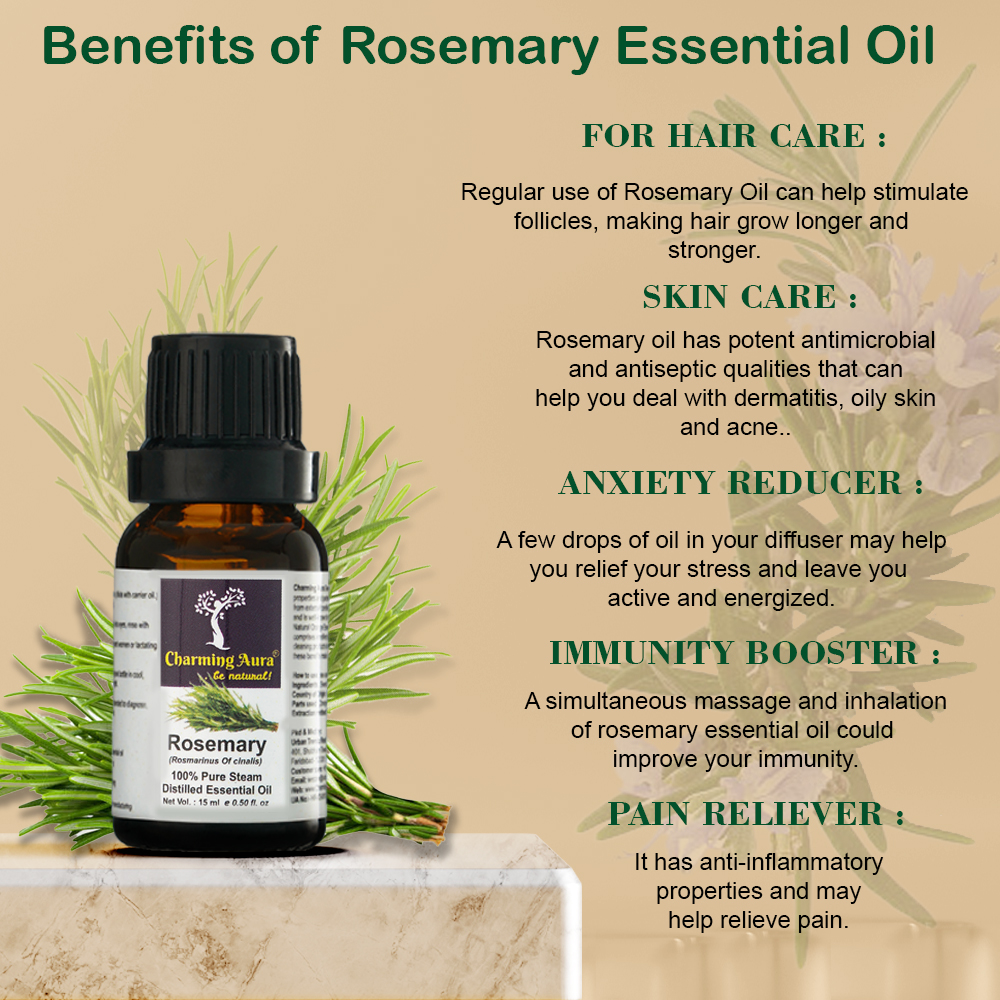 Rosemary Essential Oil- 15ml – Charming Aura